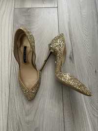 Pantofi auriu glitter Mihai Albu
