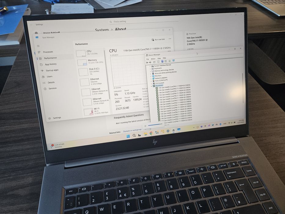 HP Zbook Studio G8 / i7-11850H / 32GB / Nvidia RTX A2000 / 1TB SSD