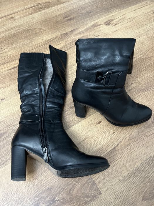 Сапоги зимние кожаные