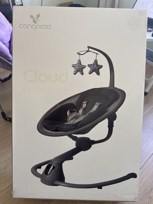 CANGAROO Електрическа люлка - шезлонг CLOUD PREMIUM ТЪМНО СИВА
