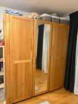 Vand dulap haine 180 x60 x H 200 cm stejar si furnir stare foarte buna