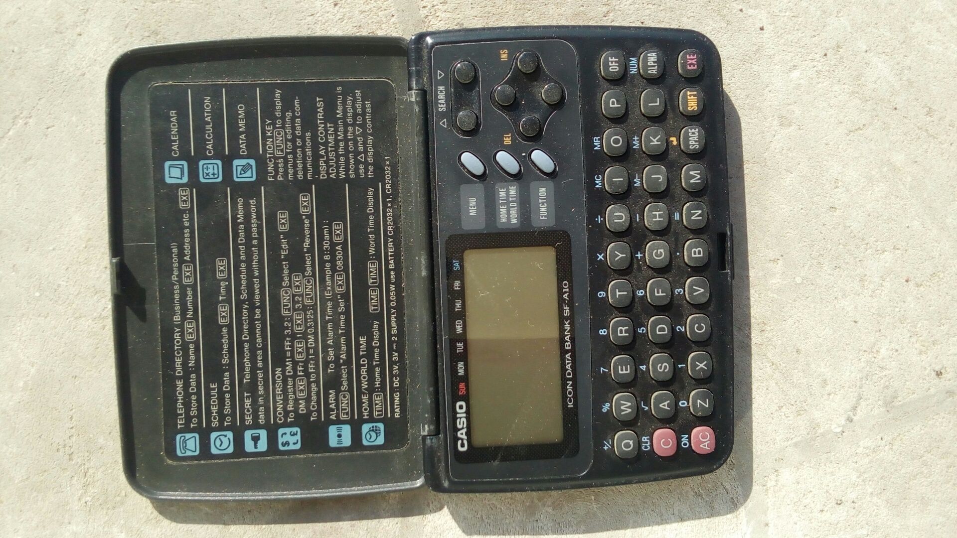 Casio SF-A10 data banc