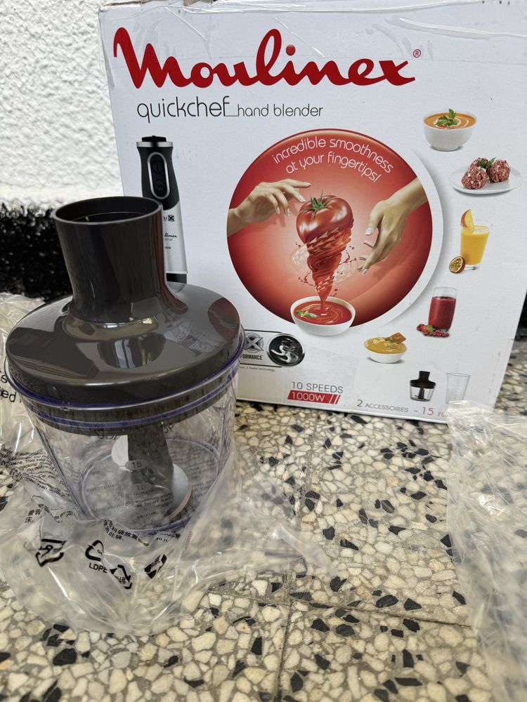 Пасатор Moulinex Quickchef DD655D10 Блендер, 1000W, 10 Скорости, Чопър