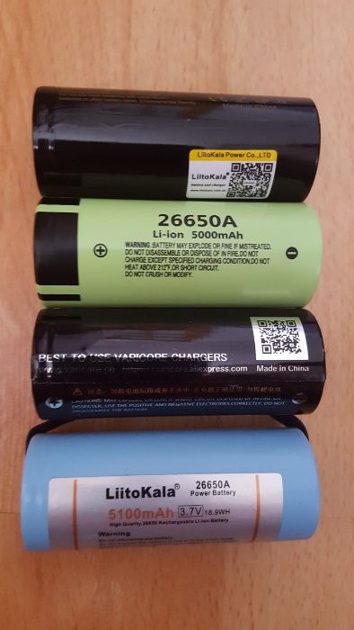 26650 Noi, Originali 5500-6000mAh Varicore, Liitokala 10A, 15-50A
