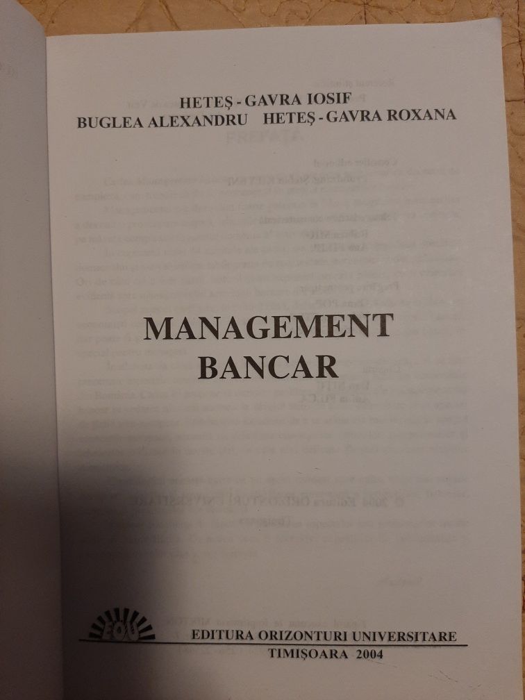 Management bancar Hetes Gavra Iosif