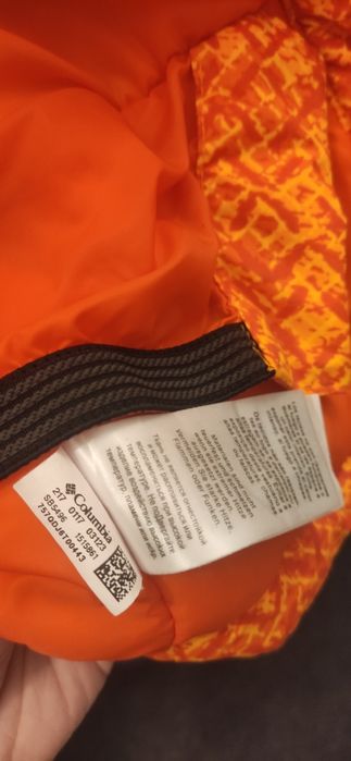 Детско зимно яке Columbia Alpine Free Fall Jacket – оранжево с шарка