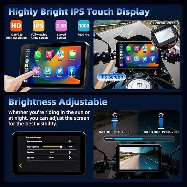 Vtopek Carplay Motocicletă  Android Auto cu Cameră