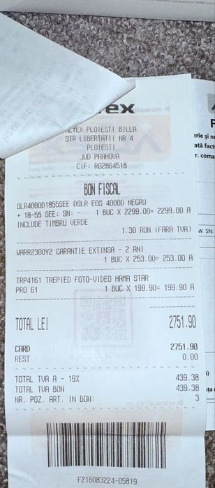 Camera foto Cannon EOS 4000D