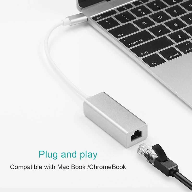 Мрежова карта STELS RL59, USB Type-C към RJ45, Ethernet LAN адаптер