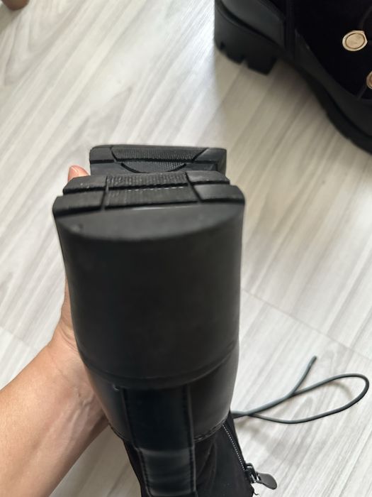 Дамски боти кожа и велур