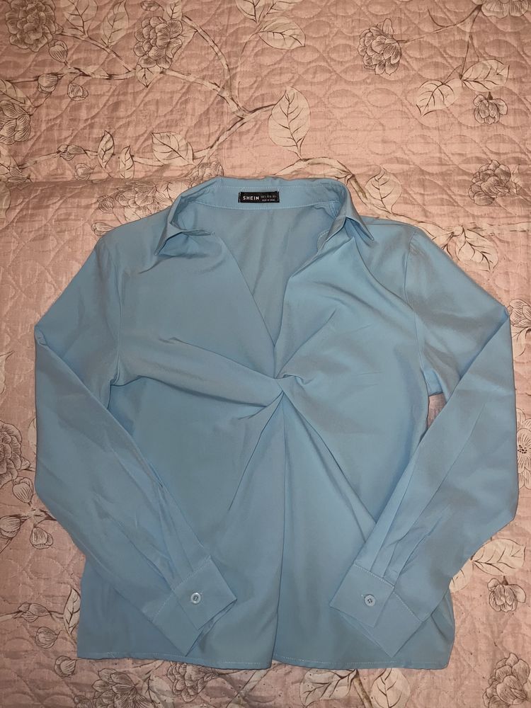 Голубая блузка shein размер S