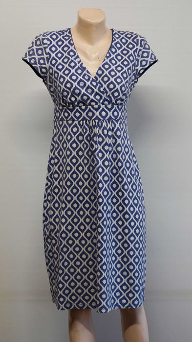 Rochie Boden albastru alb bumbac marimea 10uk