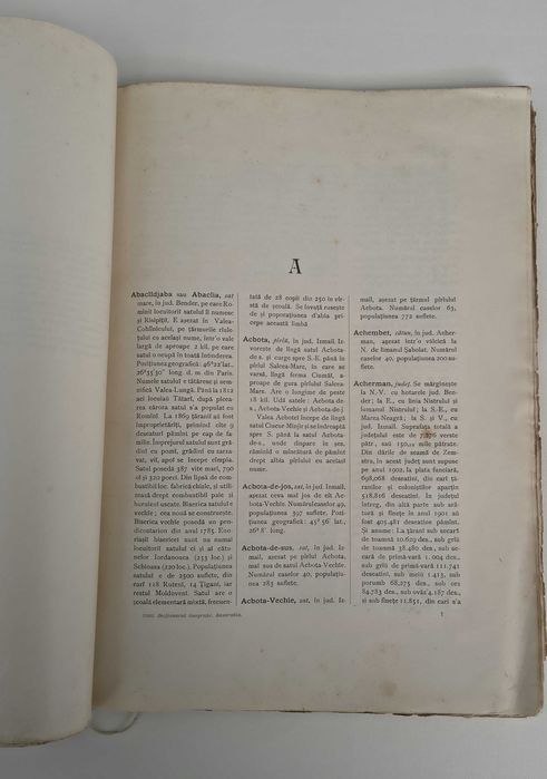Dicționarul Geografic al Basarabiei, 1904, Zamfir Arbore, ed. princeps