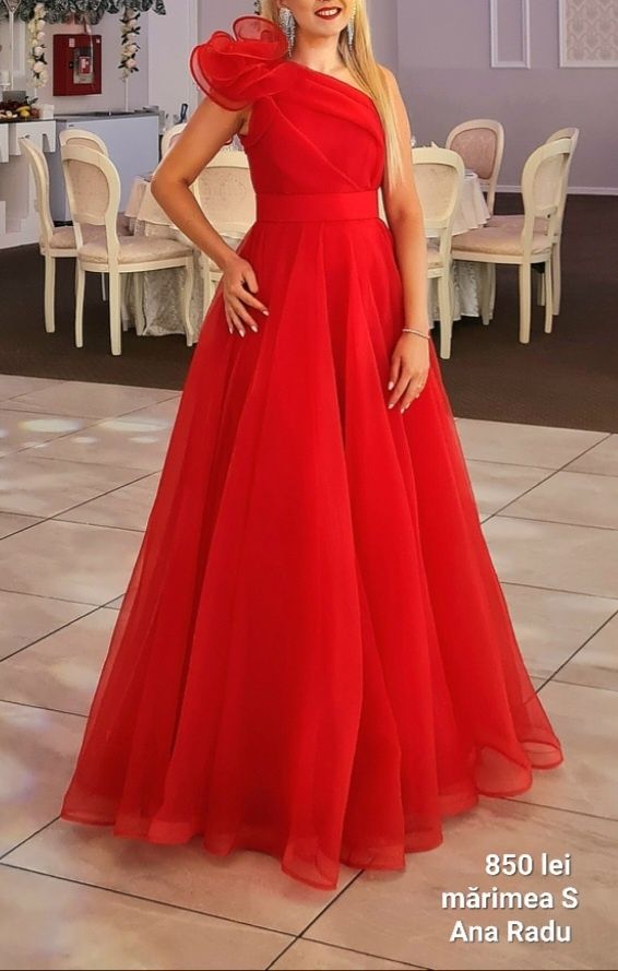 Rochie roșie lungă ANA RADU de ocazie MĂRIMEA XS-S