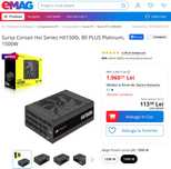 Sursa profesionala Corsair HX1500i Platinum atx 30 1500W rtx 4090 5090