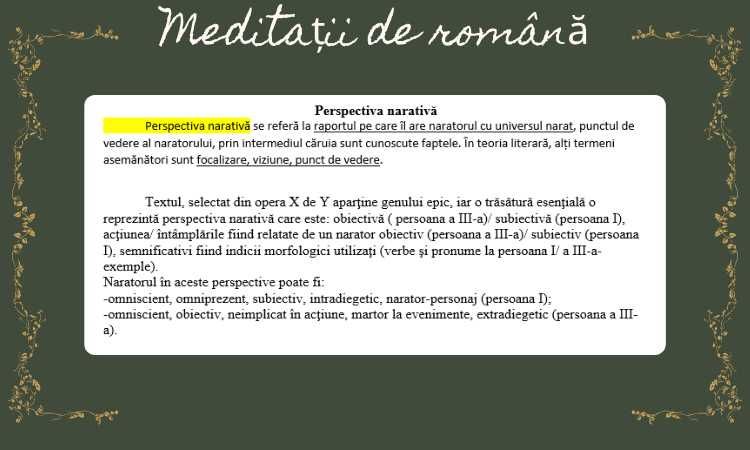Meditații la ROMÂNĂ pentru BAC și Evaluare Națională cu note mari