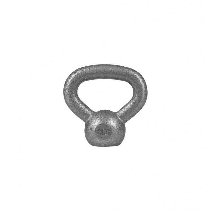 Kettlebell din fier 2kg Gorilla Sports, gri si negru