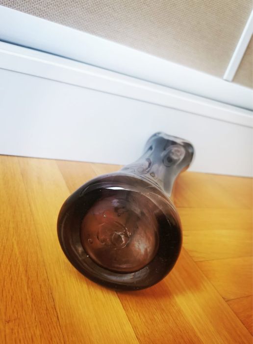 Антикварна винтидж ваза ръчна изработка духано стъкло цвят едноцветна