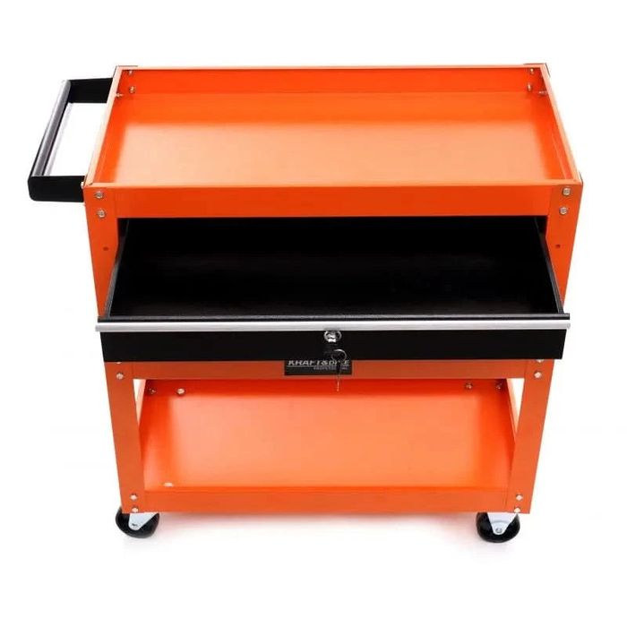 Carucior de atelier cu roti 2 rafturi si sertar, Kraft&Dele KD366