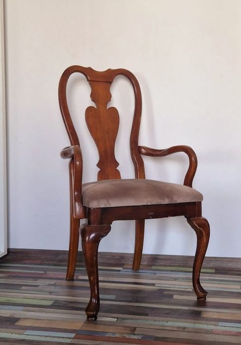 Fotoliu sufragerie Luxuriant Francez Queen Anne Baroch lemn vintage