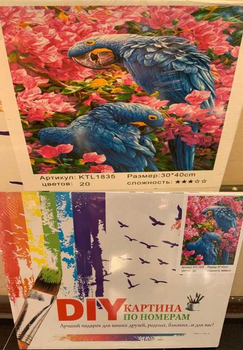 Картина по номерам попугаи
