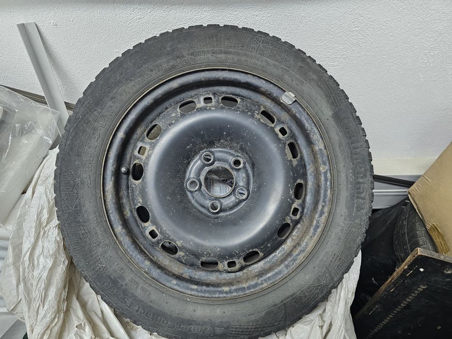 Vand 4 jante tabla anvelopate cu 4 cauciucuri de iarna si 3 anvelop
