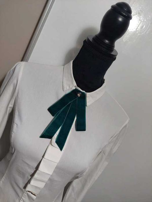 Brosa turcoaz din catifea handmade stil Meli Melo