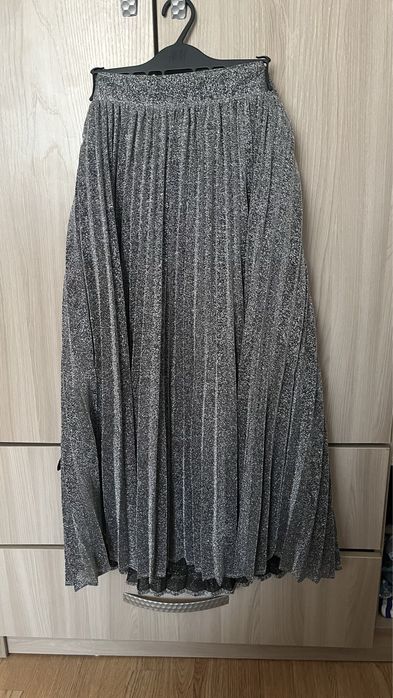 Юбка плиссированная серебро