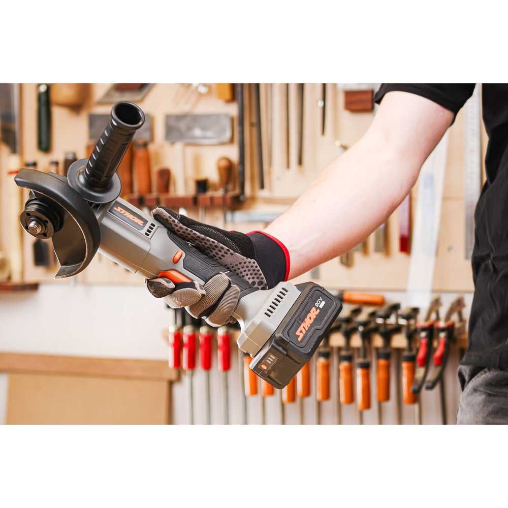 Ъглошлайф Акумулаторен  STHOR, 20 V, Ф 125 мм, 1 x 2 Ah