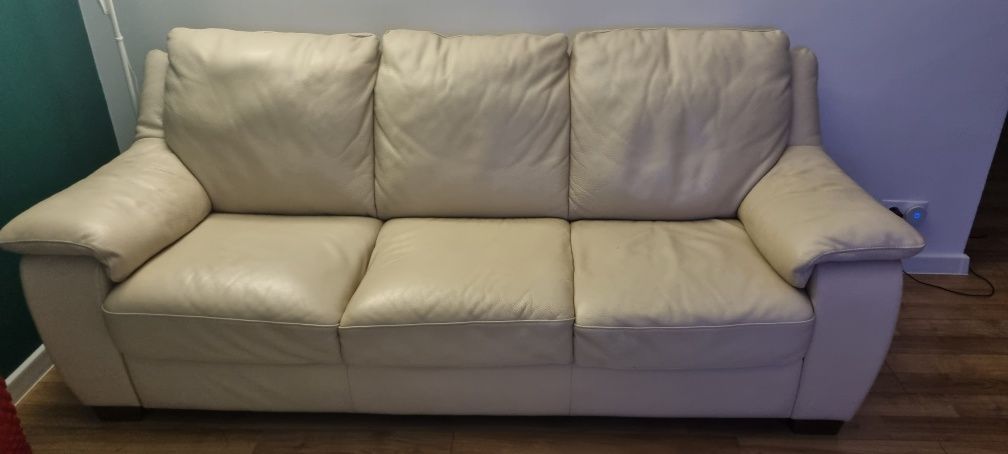 Canapea piele naturala crem Italsofa