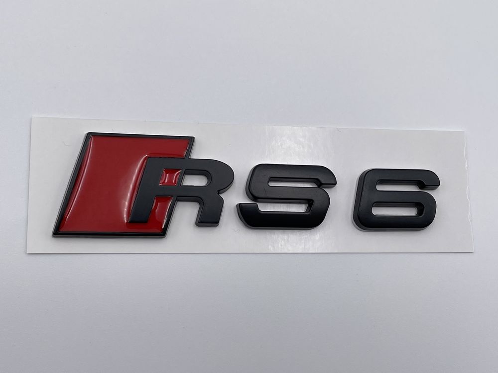 Emblema Audi RS6 metal negru spate