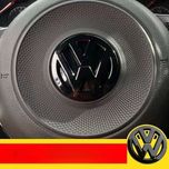 Emblema Negru Lucios VW Volkwagen Pentru Volan GTI GTD R Line, 50mm