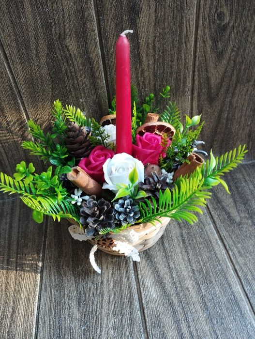 Коледни свещници ръчно изработени