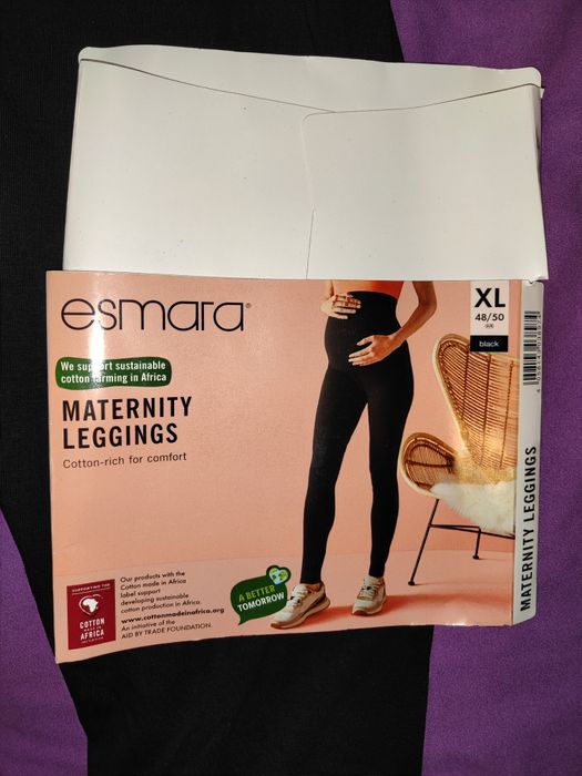 Vând Colanți Maternitate/Gravide noi, Bumbac, Negri, Marime XL