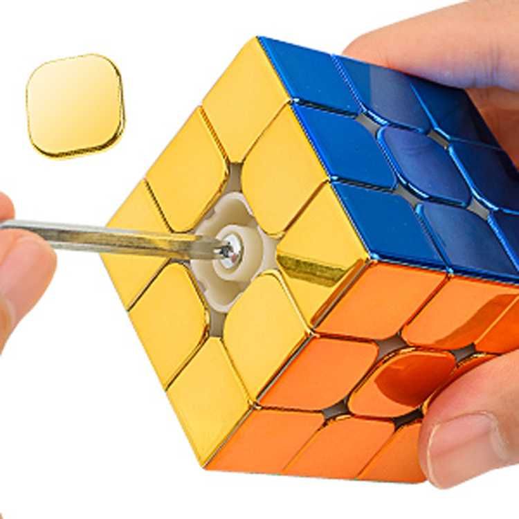 Cub Rubik MAGNETIC. Metalizat. Stand inclus. Stickerless. Super rapid.
