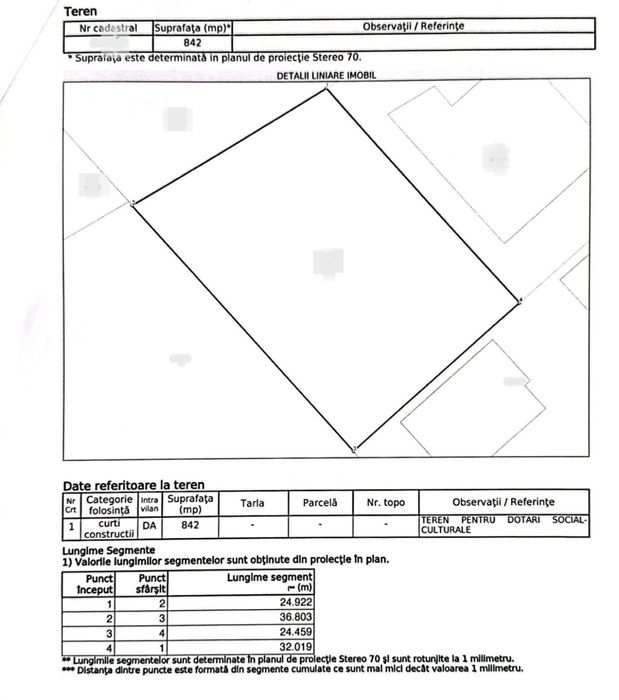 Teren de vânzare   Giroc, 842 mp, intravilan, curți-construcții