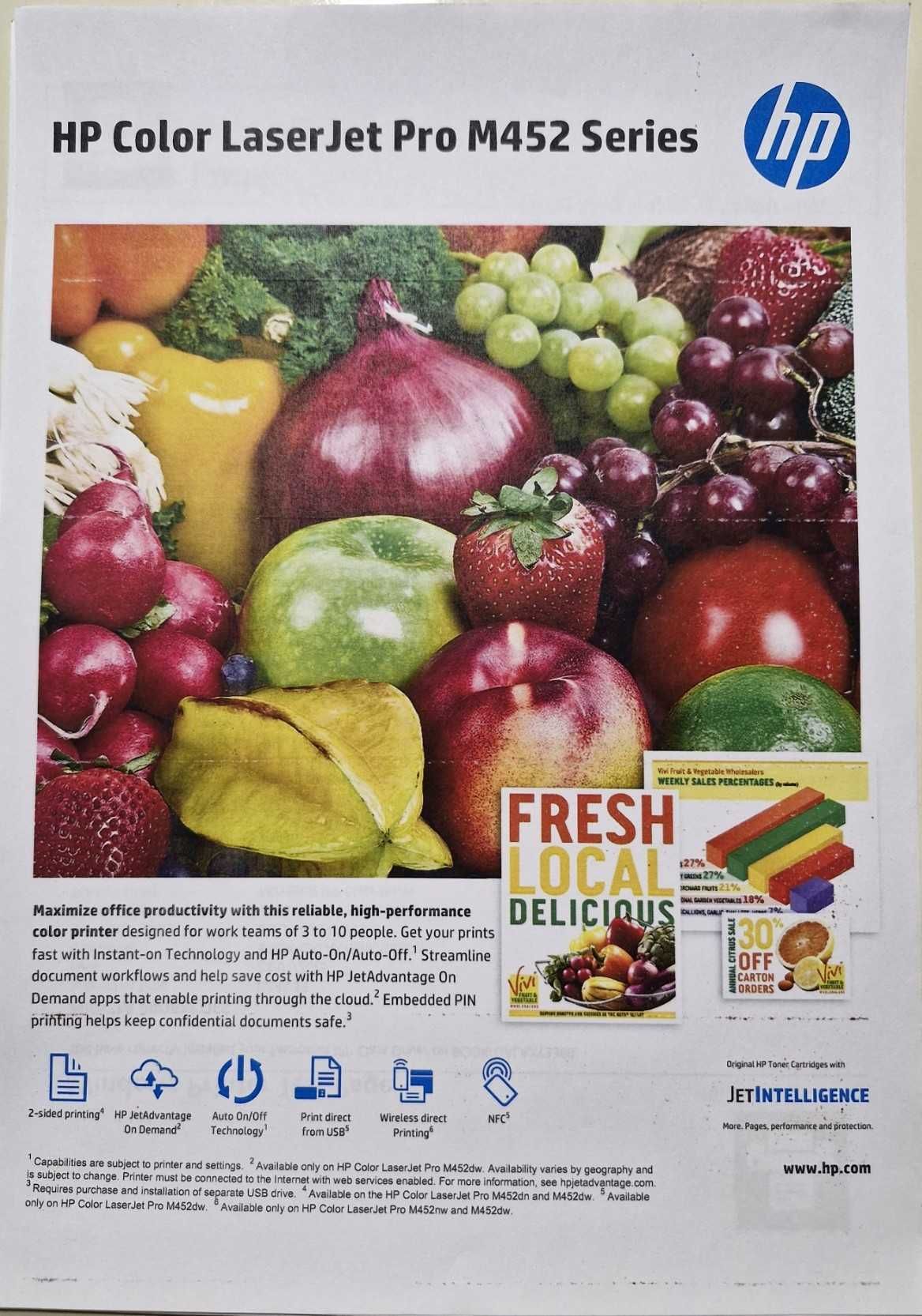 Imprimanta laser color HP LaserJet Pro M452dn, A4