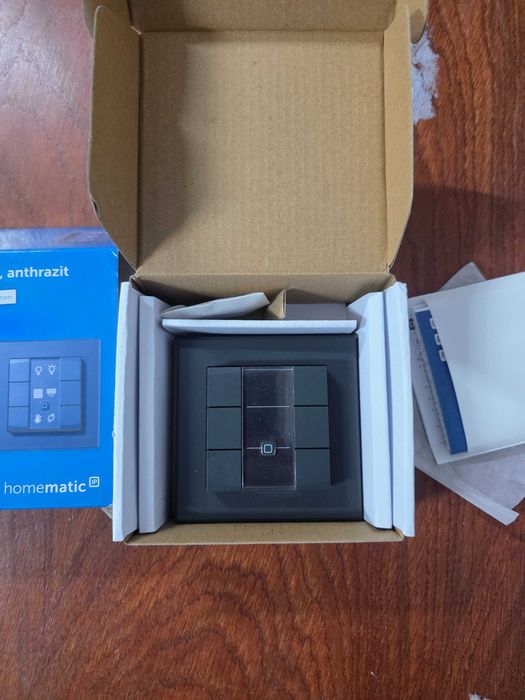 Întrerupător de perete Homematic IP Smart Home - 6 poziții, Antracit