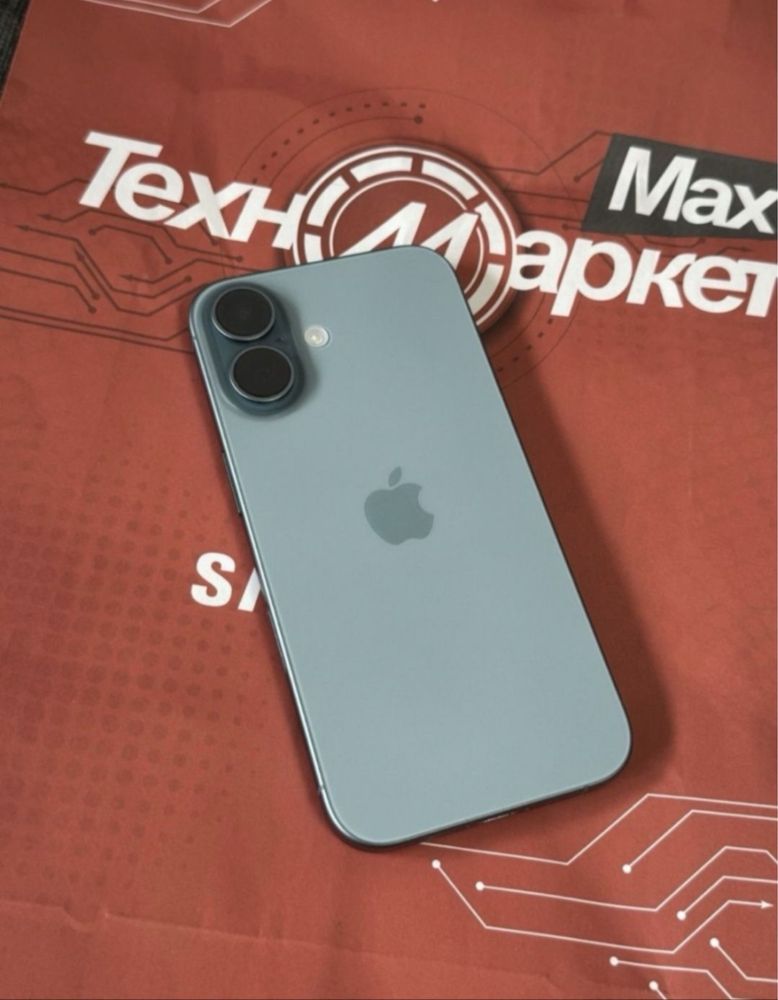 КАТО НОВ 256GB iPhone 16 Гаранция Техномаркет 2026 Teal / Синьо-зел