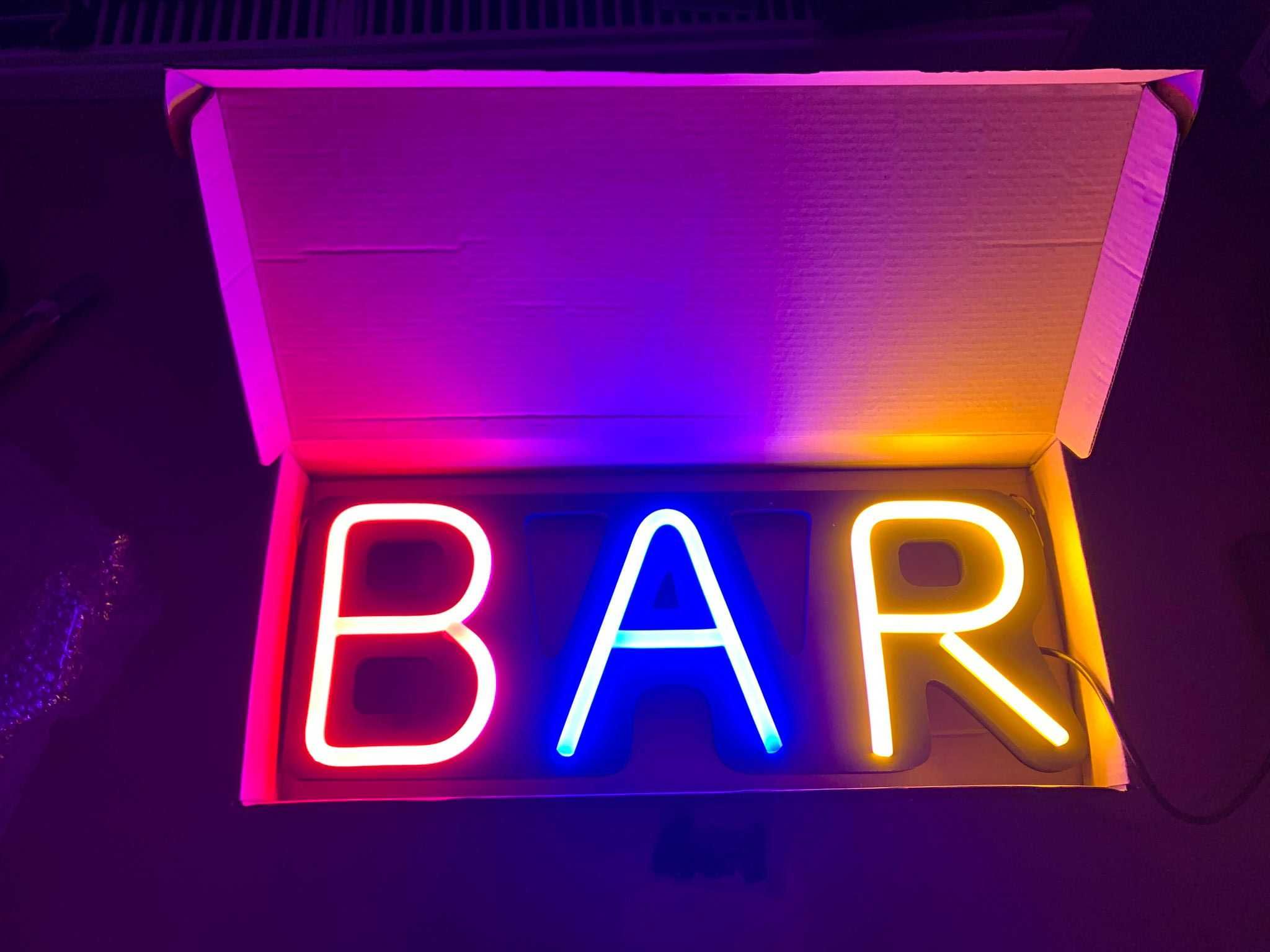 Reclama luminoasa neon led pentru BAR . Nou!