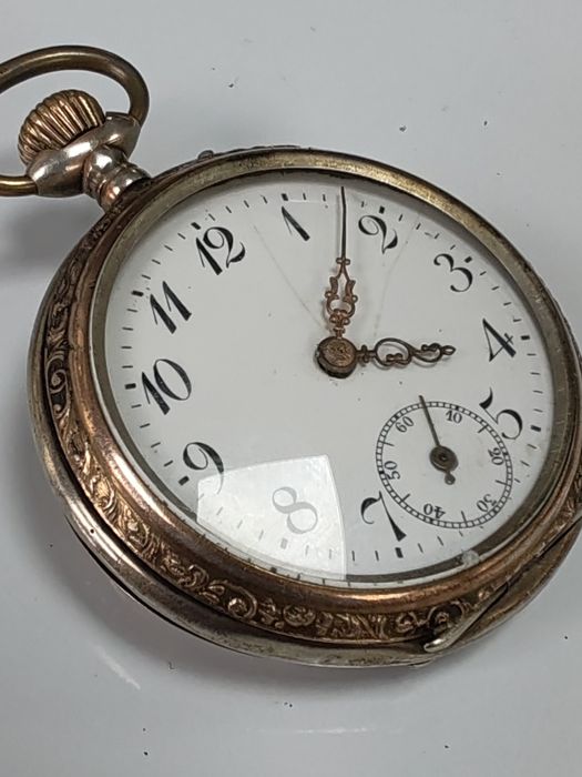Ceas de buzunar Cylindre Argint 47 mm Funcționează excelent!