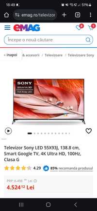 Televizor LED Sony Bravia 55X93J 138cm