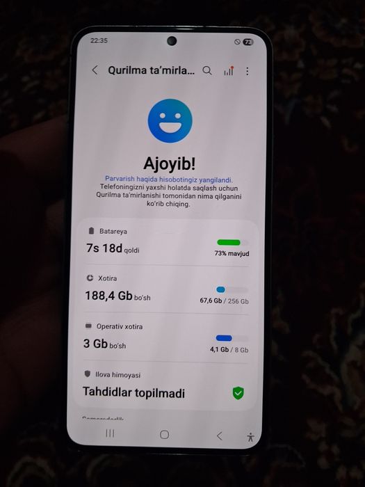 Samsung S22  8/256 ochilmagan remont bomagan