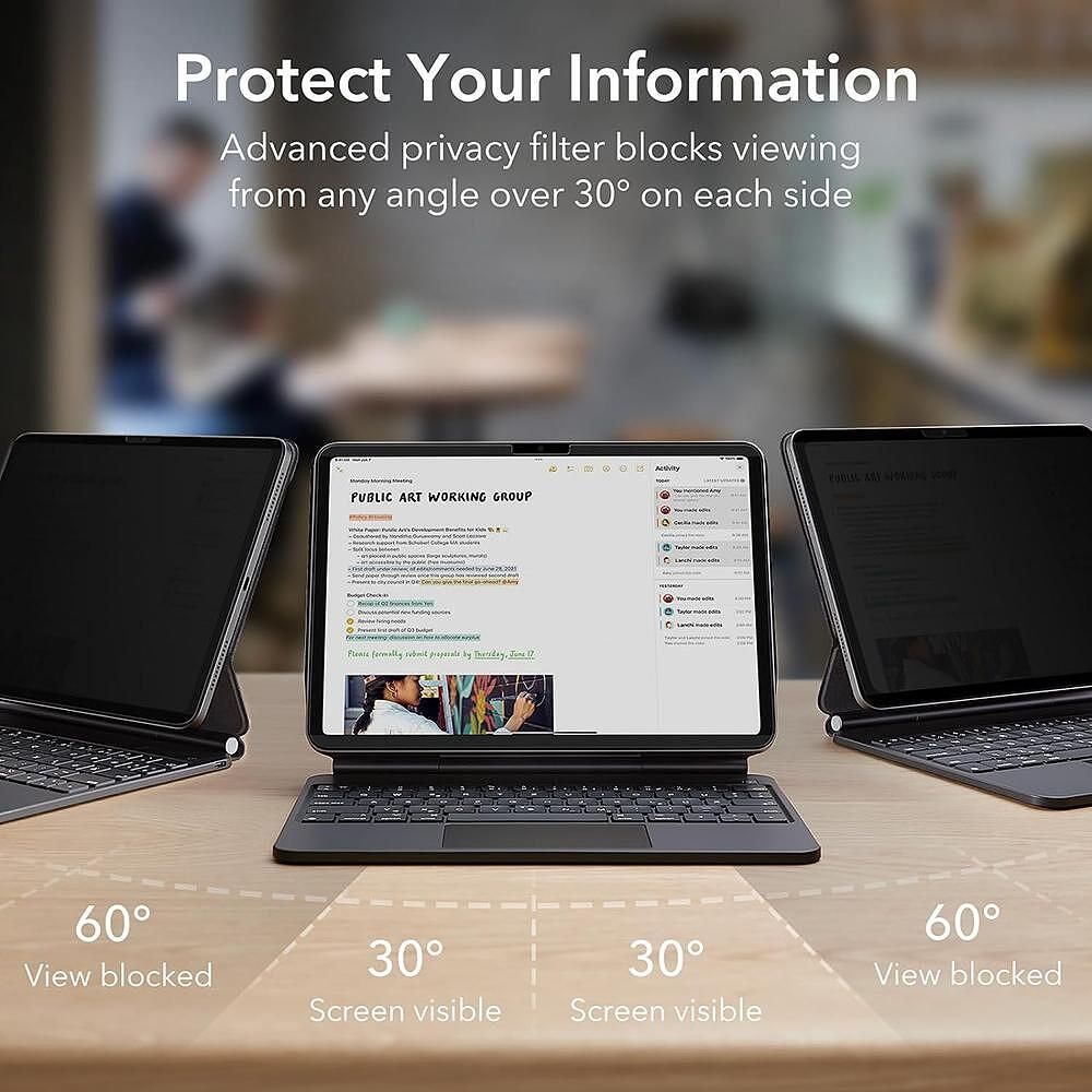 Esr paper-feel magnetic screen protector за ipad pro 13 (2024) privacy