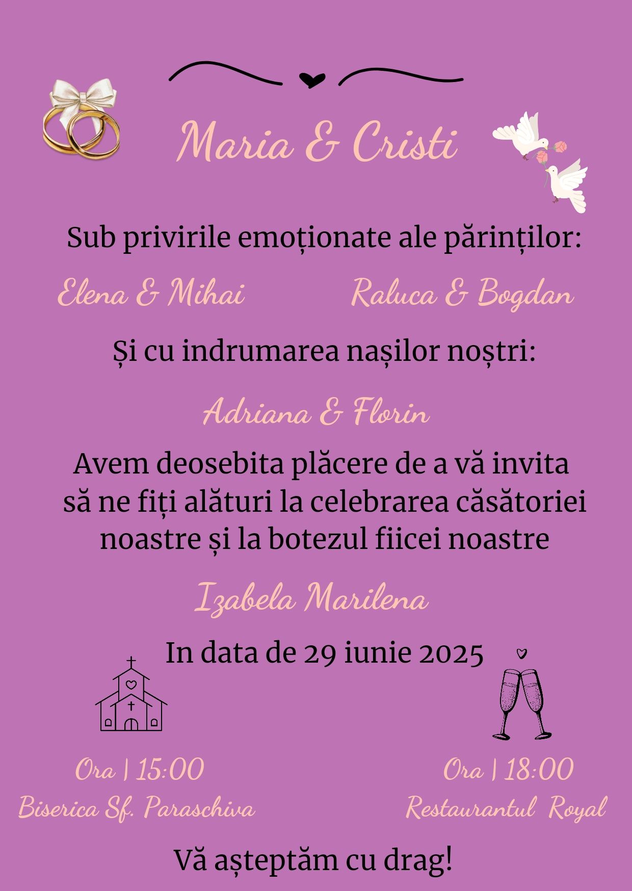 Invitații evenimente PDF și JPG