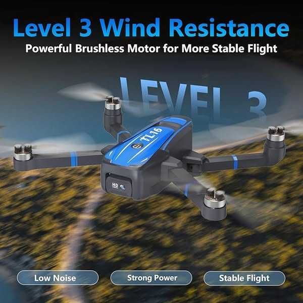 Dronă Toladrone TL16 cu cameră 1080P,  pliabilă , motor fără perii