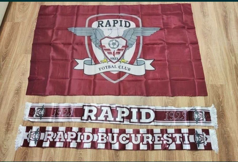 Set FC Rapid București Steag + Esarfa Rapid
