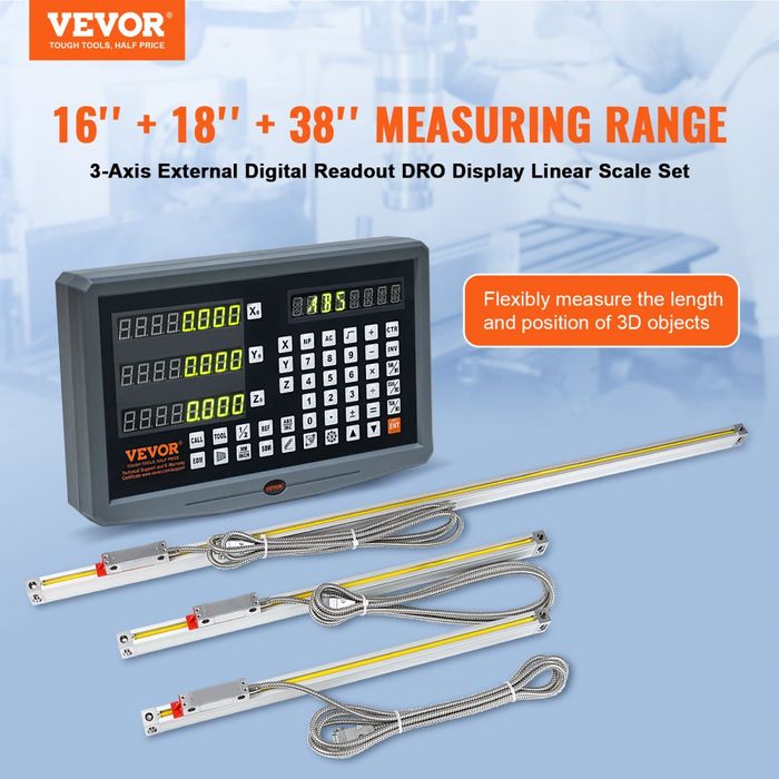 Kit Display 3 Axe cu Scara Liniară 406, 457 și 965 mm