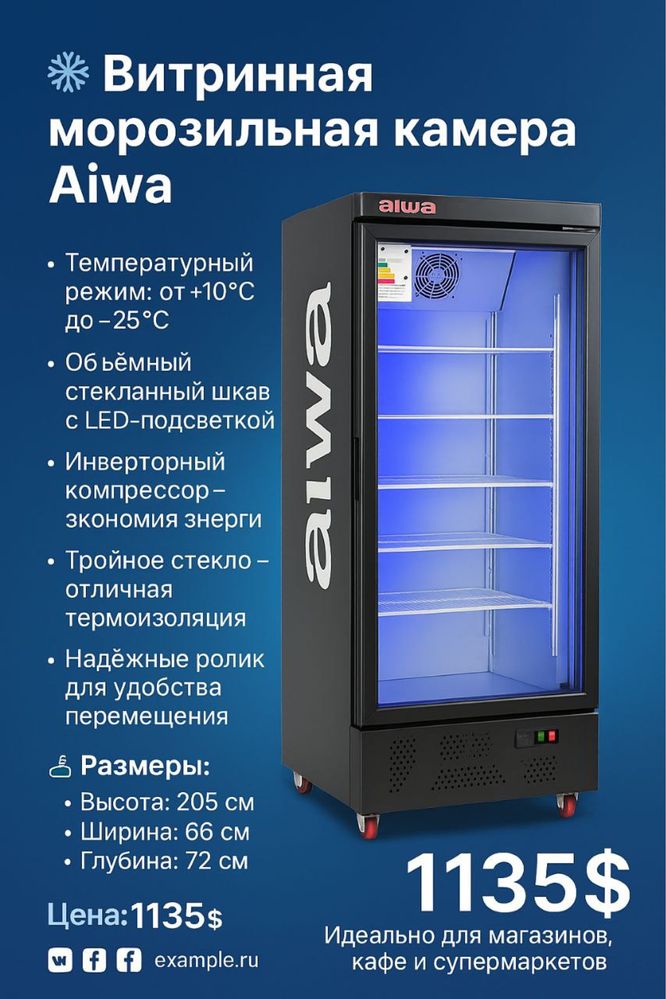 Витринный  Морозилки От первых рук