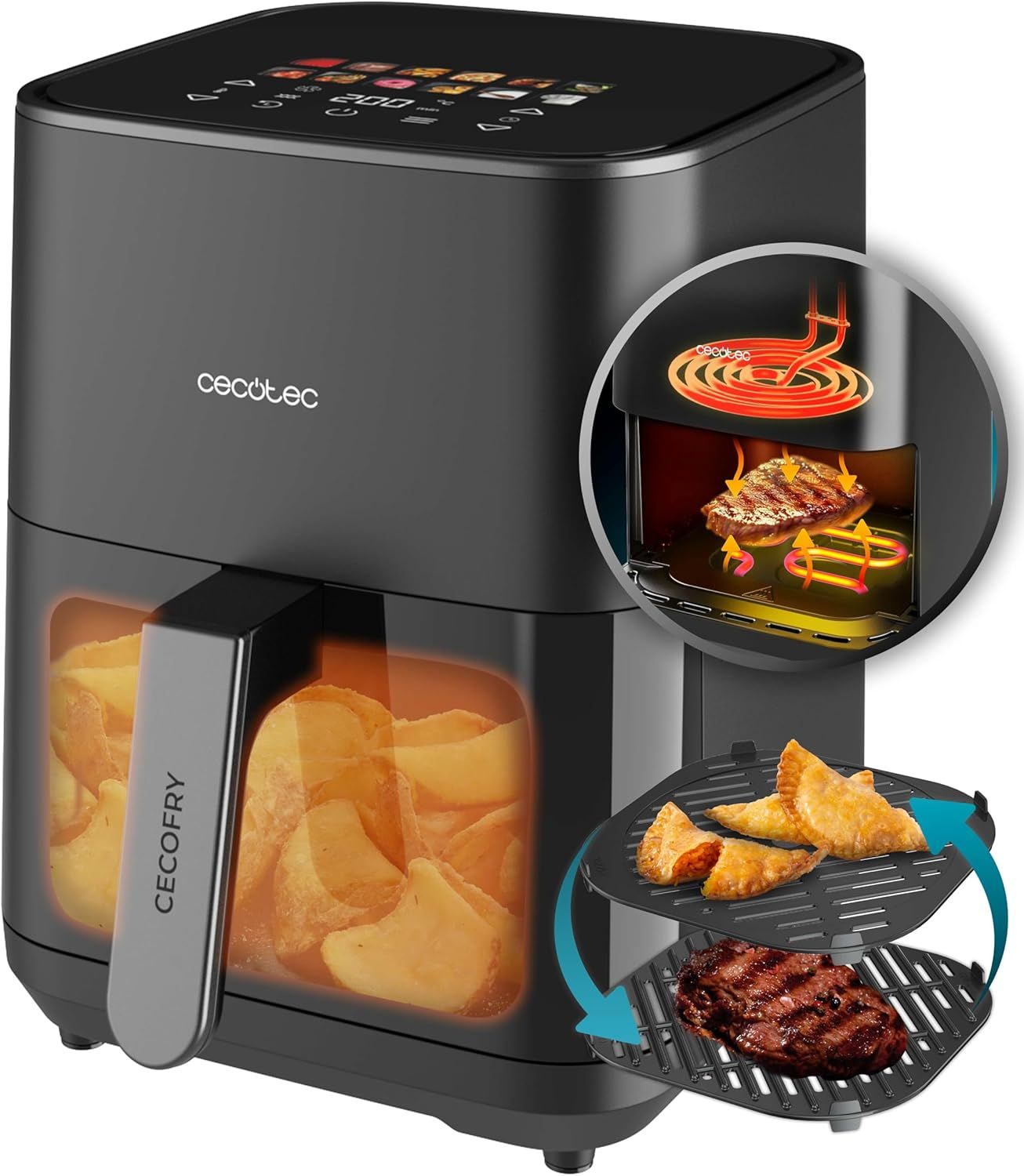 Friteuza aer cald Cecotec Cecofry&Grill Duoheat 4000,4L,1900W | 915871